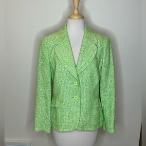 Escada Women's Green Tweed Blazer Size 40 or 8-10
